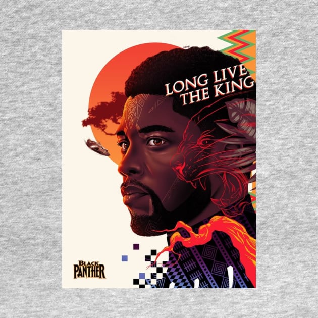 Black Panther Tshirt: Love Live the King by Fun and Cool Tees